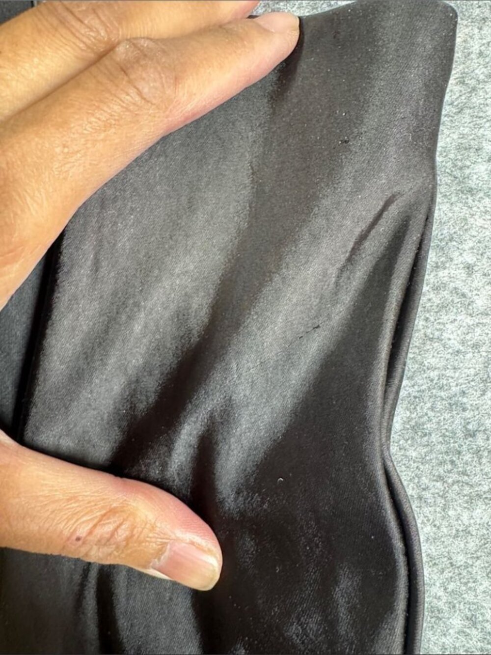 Maison d'Amelie Black Satin A Line Skirt XL Minimalist Slip Midi Festival Chic - Picture 8 of 12